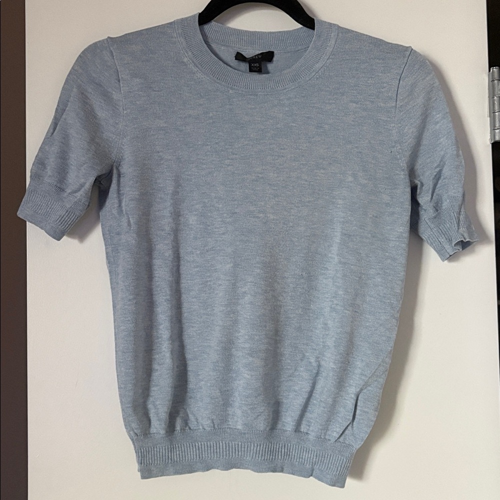 J. Crew Soft Blue Knit Top